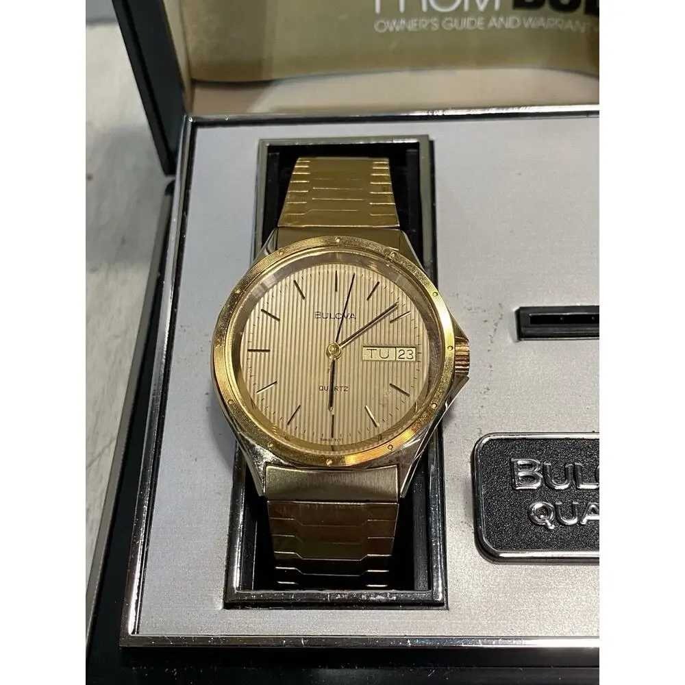 Bulova Men's Vintage Gold Tone Quarts Watch